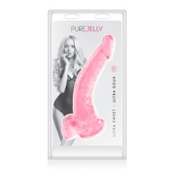 Gode jelly courbe rose ventouse taille XL 22cm 