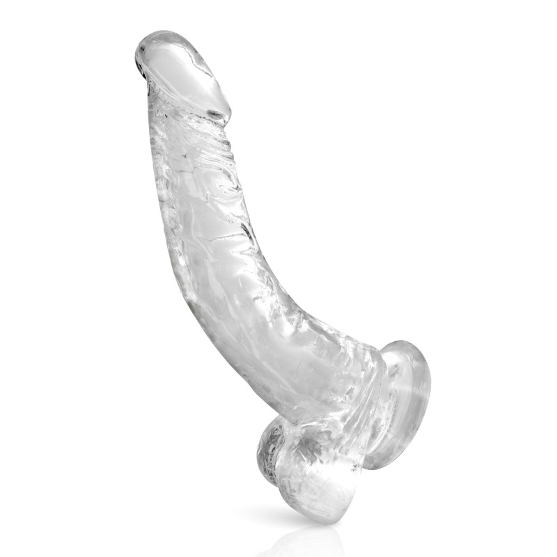 Gode jelly courbe transparent ventouse taille XL 22cm 