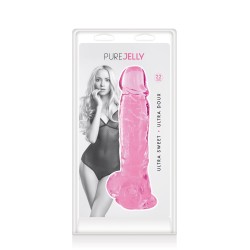 Gode jelly rose ventouse taille XL 22cm 