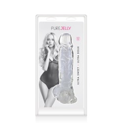 Gode jelly transparent ventouse taille XL 22cm 