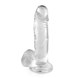 Gode jelly transparent ventouse taille L 20cm 