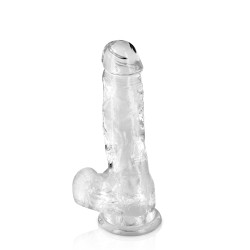 Gode jelly transparent ventouse taille M 17.5cm 