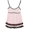 Nuisette doublée rose avec dentelle florale et string 