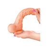 Gode réaliste veiné ventouse va-et-vient prépuce testicules billes mouvantes 20 cm 