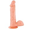 Gode réaliste grande longueur veiné avec testicules et ventouse 23cm 