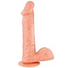 Gode réaliste veiné avec testicules et ventouse 21cm 