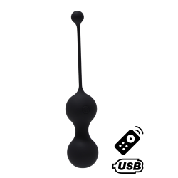 MINA Noir, Boules de Geisha en silicone médical USB avec télécommande 