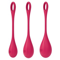 Set de 3 boules de geisha rouge Yoni Power 1 Satisfyer 