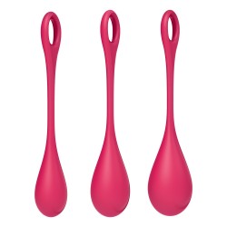 Set de 3 boules de geisha rouge Yoni Power 1 Satisfyer 