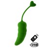 PIMENTO, Un Œuf vibrant avec télécommande, couleur et forme Piment en silicone médical