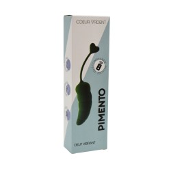 PIMENTO, Un Œuf vibrant avec télécommande, couleur et forme Piment en silicone médical