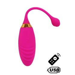 SUNDAY, Un Œuf vibrant USB avec télécommande, dans un silicone médical doux et rainuré 