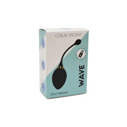 WAVE, Un Œuf vibrant noir USB avec télécommande, dans un silicone médical doux et lisse