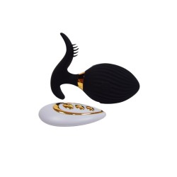 WAVE , Un Œuf vibrant noir USB avec stimulation clitoridienne, doté d'une télécommande 
