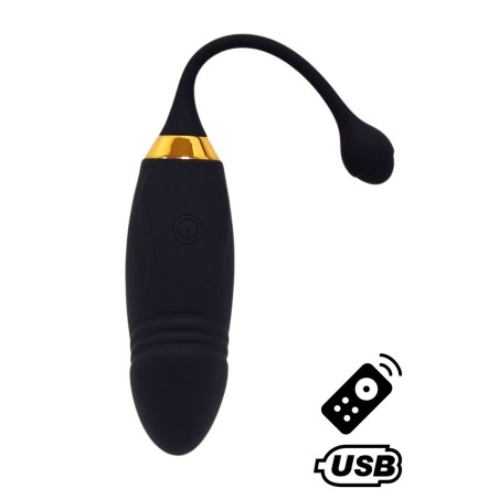 HAPPY, Un Œuf vibrant long USB avec télécommande, dans un silicone médical doux et lisse