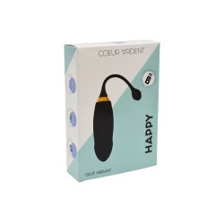 HAPPY, Un Œuf vibrant long USB avec télécommande, dans un silicone médical doux et lisse