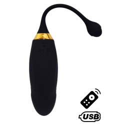HAPPY, Un Œuf vibrant long USB avec télécommande, dans un silicone médical doux et lisse