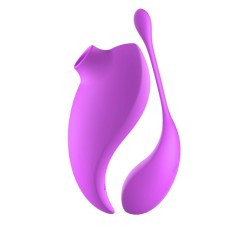 2en1 Stimulateur clitoridien à picots par aspiration avec son œuf vibrant à distance violet 