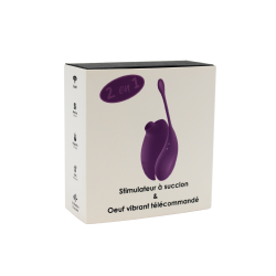 2en1 Stimulateur clitoridien à picots par aspiration avec son œuf vibrant à distance violet 