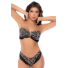 Bikini Bandeau Léopard avec Dentelle 