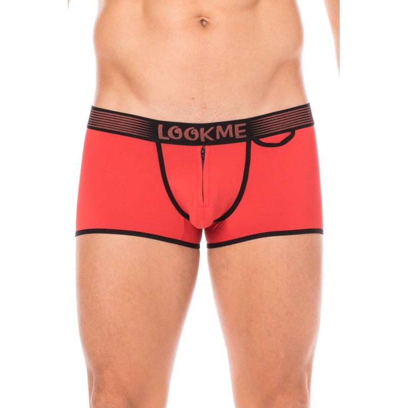 Mini-Pants rouge échancré avec zip 