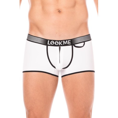 Mini-Pants blanc échancré avec zip 