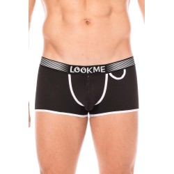 Mini-Pants noir échancré avec zip 