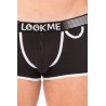 Mini-Pants noir échancré avec zip 