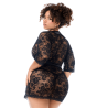 Peignoir en dentelle grande taille Mapalé avec string assorti 