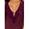 Nuisette et peignoir grande taille couleur aubergine 