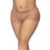 Shorty grande taille en dentelle couleur taupe 