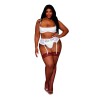 Soutien-gorge, grande taille, Demi-seins à armatures en dentelle blanche 