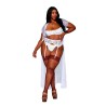 Soutien-gorge, grande taille, Demi-seins à armatures en dentelle blanche 