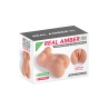 Real Amber, buste masturbateur vibrant vagin et anus 