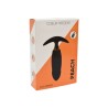 PEACH, Plug Vibrant noir long USB avec télécommande, dans un silicone médical doux et lisse
