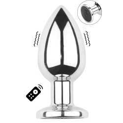 Plug vibrant acier inoxydable anal taille M avec télécommande, USB BOOTY