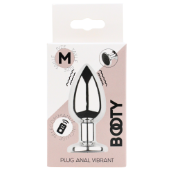 Plug vibrant acier inoxydable anal taille M avec télécommande, USB BOOTY
