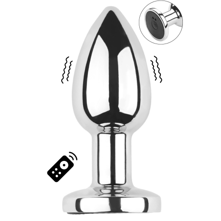 Plug vibrant acier inoxydable anal taille S avec télécommande, USB BOOTY