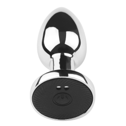 Plug vibrant acier inoxydable anal taille S avec télécommande, USB BOOTY