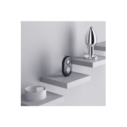 Plug vibrant acier inoxydable anal taille S avec télécommande, USB BOOTY