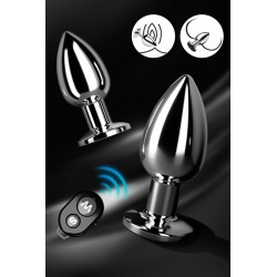Plug vibrant acier inoxydable anal taille S avec télécommande, USB BOOTY