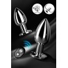Plug vibrant acier inoxydable anal taille S avec télécommande, USB BOOTY
