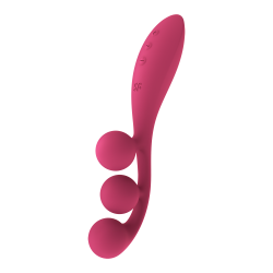 Vibromasseur triple stimulation flexible, anal, vaginale, clitoridienne Tri Ball rouge USB Satisfyer 