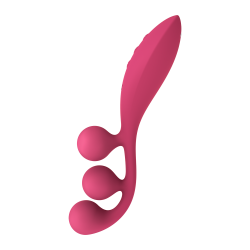 Vibromasseur triple stimulation flexible, anal, vaginale, clitoridienne Tri Ball rouge USB Satisfyer 