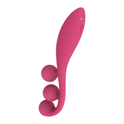 Vibromasseur triple stimulation flexible, anal, vaginale, clitoridienne Tri Ball rouge USB Satisfyer 