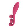 Vibromasseur triple stimulation flexible, anal, vaginale, clitoridienne Tri Ball rouge USB Satisfyer 