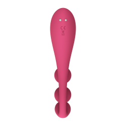 Vibromasseur triple stimulation flexible, anal, vaginale, clitoridienne Tri Ball rouge USB Satisfyer 