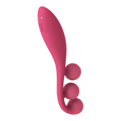 Vibromasseur triple stimulation flexible, anal, vaginale, clitoridienne Tri Ball rouge USB Satisfyer 