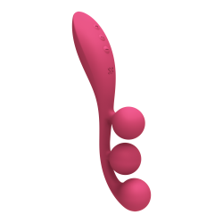 Vibromasseur triple stimulation flexible, anal, vaginale, clitoridienne Tri Ball rouge USB Satisfyer 