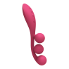 Vibromasseur triple stimulation flexible, anal, vaginale, clitoridienne Tri Ball rouge USB Satisfyer 